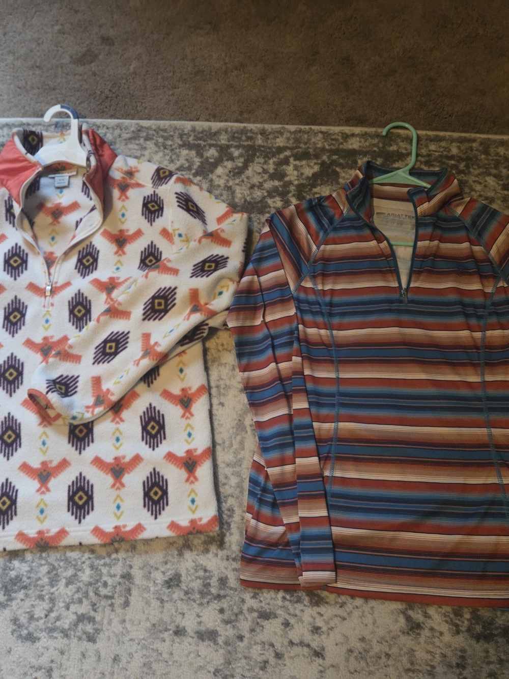 Ariat 2pc Women’s M Pullover Bundle Western Aztec + AriatTEK Striped